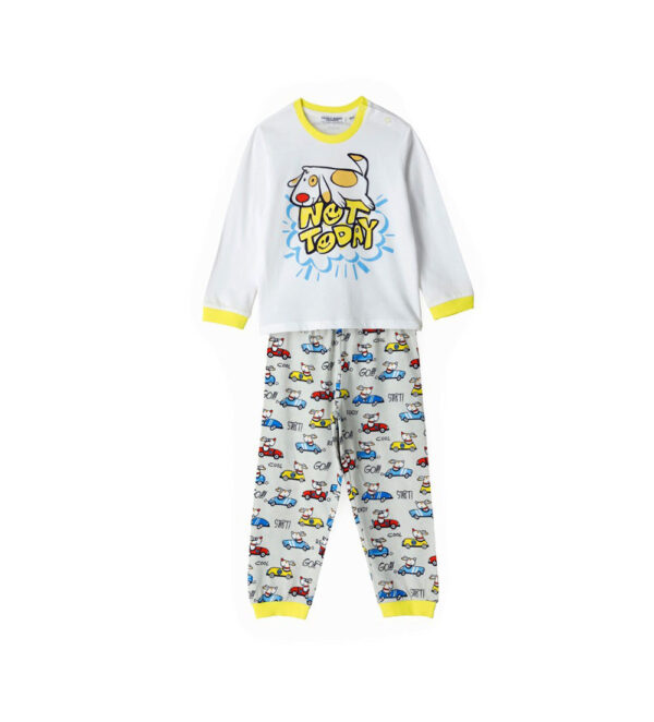 Pyjama long en coton « Bonne nuit bébé garçon » 1 – Image 4