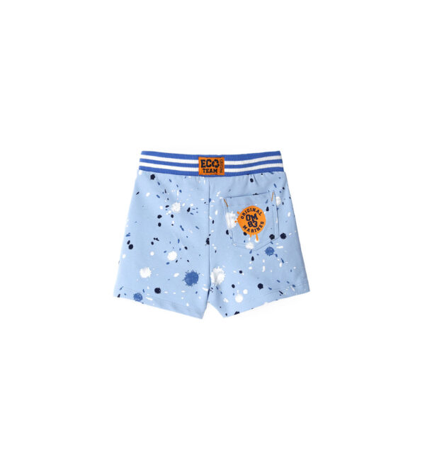 Bermuda bébé garçon en molleton de coton indigo universitaire 1 – Image 4