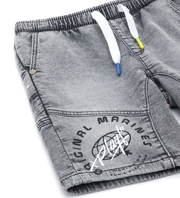 Bermuda en denim molletonné style sport urbain pour garçon 2 – Image 2