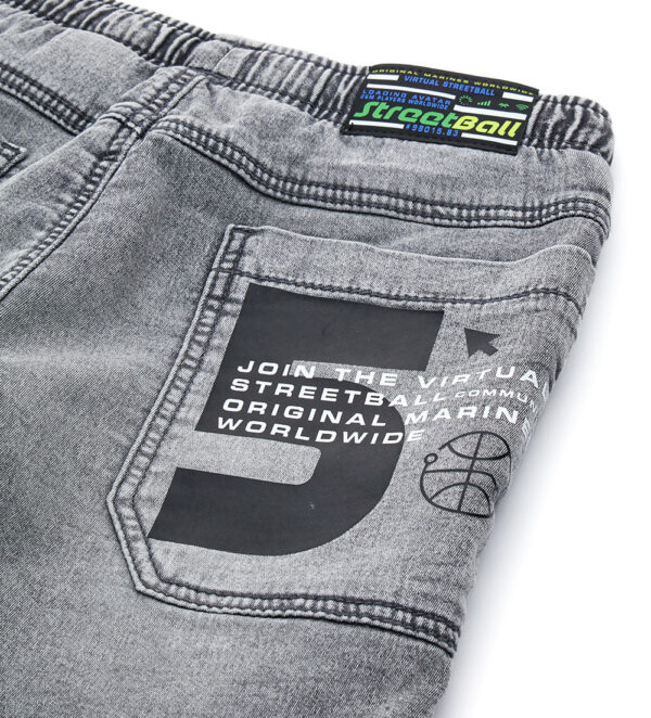 Bermuda en denim molletonné style sport urbain pour garçon 2 – Image 4