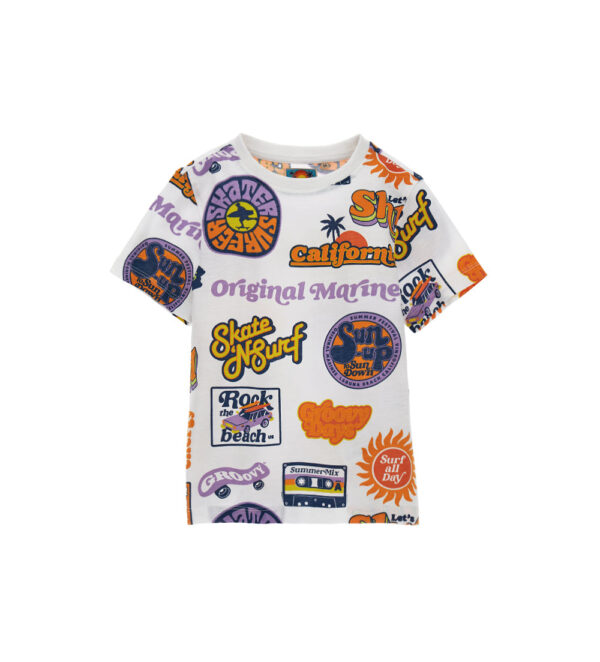 T-shirt en coton flammé Surf Spirit Boy 1