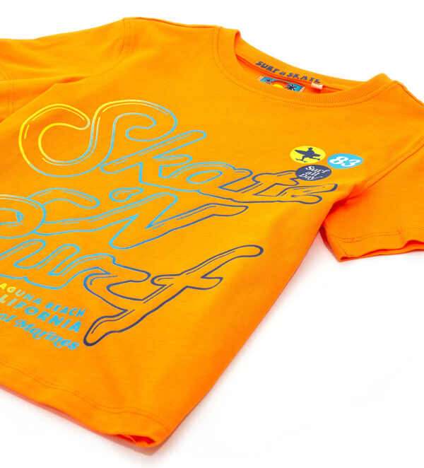 T-shirt garçon esprit surf en coton flammé 2 – Image 4