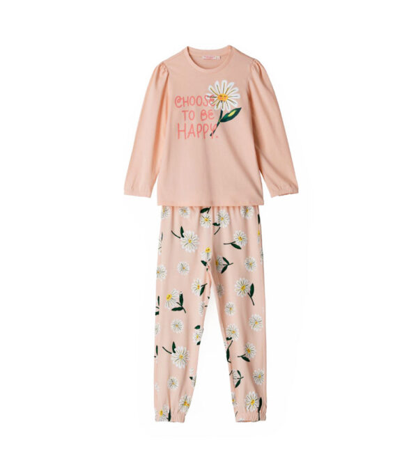 Pyjama long en coton Bonne nuit fille 4