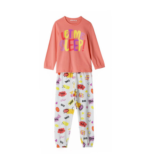 Pyjama long en coton « Bonne nuit fille » 6 – Image 3