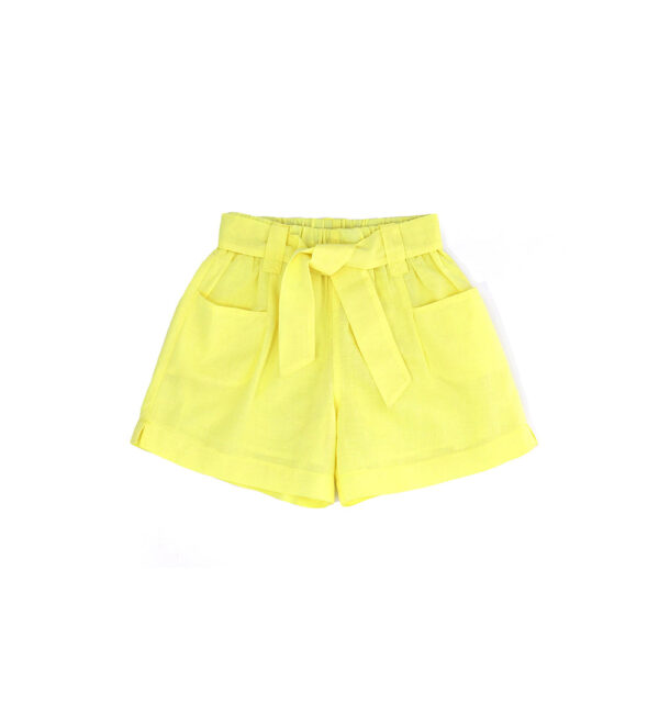 Short en lin fille pastel tropical