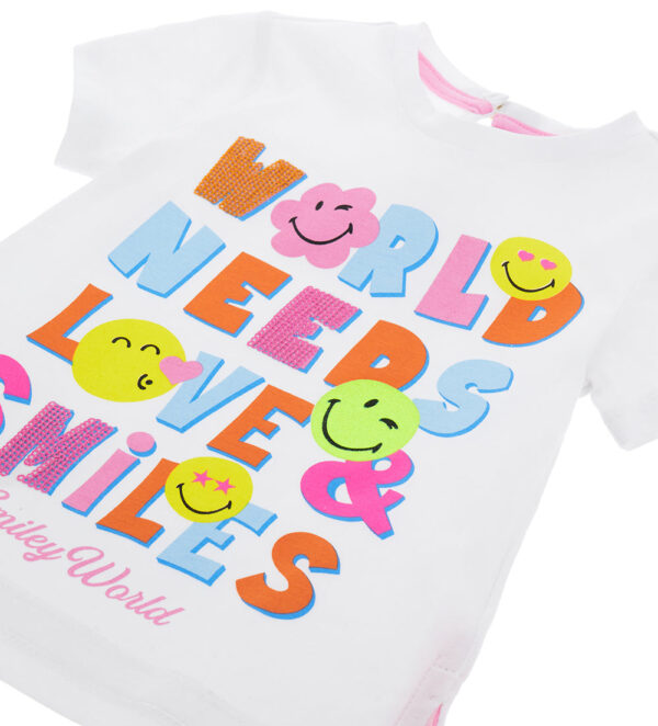 T-shirt à manches courtes pour bébé fille avec motif smiley de Jolla Beach – Image 7