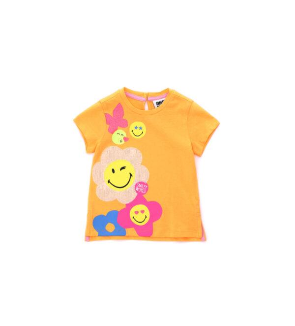 T-shirt à manches courtes pour bébé fille avec motif smiley de Jolla Beach – Image 2