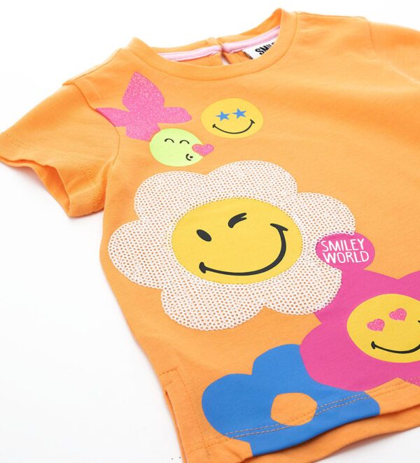 T-shirt à manches courtes pour bébé fille avec motif smiley de Jolla Beach