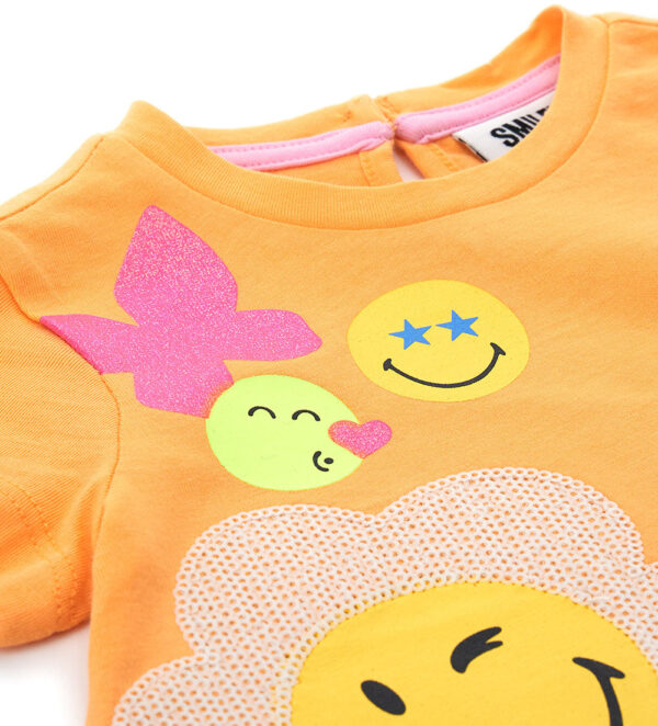 T-shirt à manches courtes pour bébé fille avec motif smiley de Jolla Beach – Image 3