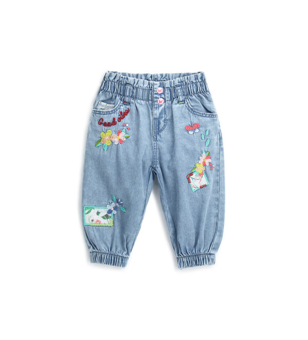 Jean bébé fille en denim coloré