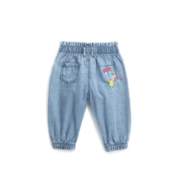 Jean bébé fille en denim coloré – Image 2