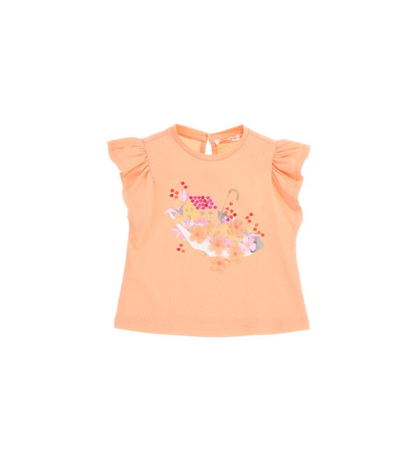 T-shirt bébé fille Peach Sunrise avec nœud – Image 4