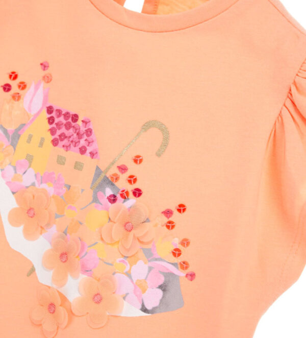 T-shirt bébé fille Peach Sunrise avec nœud – Image 5