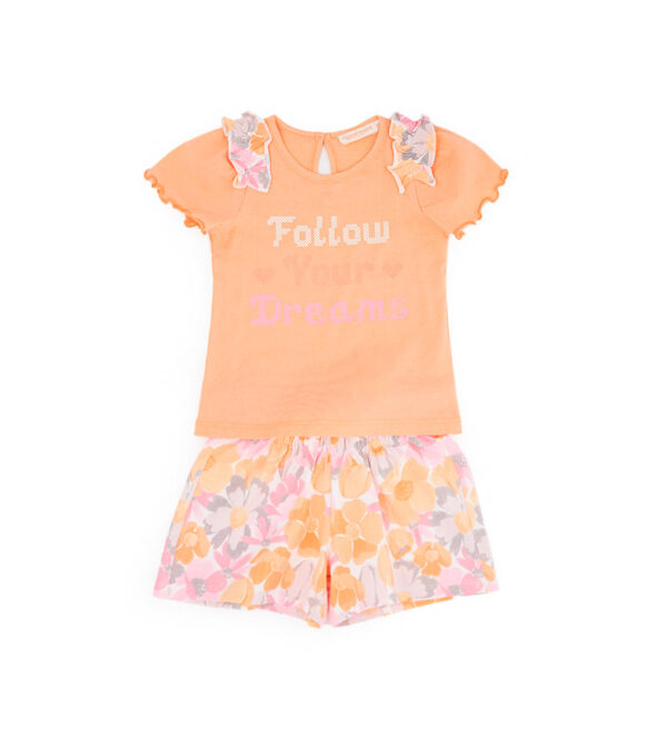 Ensemble t-shirt et short bébé fille Peach Sunrise 6