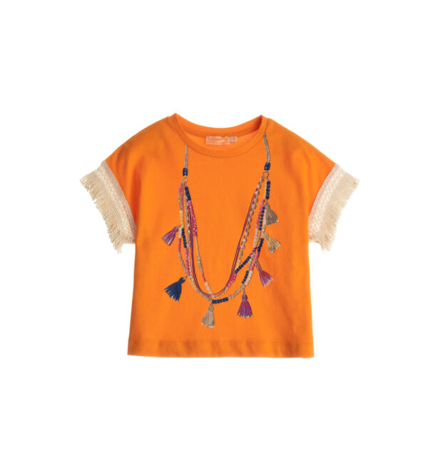 T-shirt Boho Picnic Girl à paillettes 1