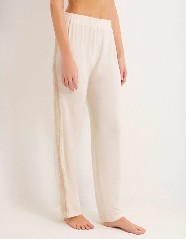 Pantalon long femme en modal/dentelle 2