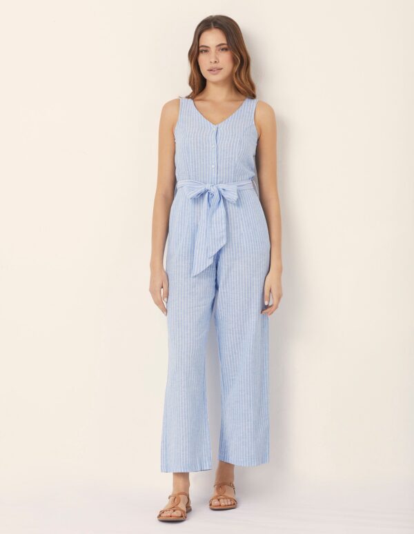 Combinaison femme en coton/lin