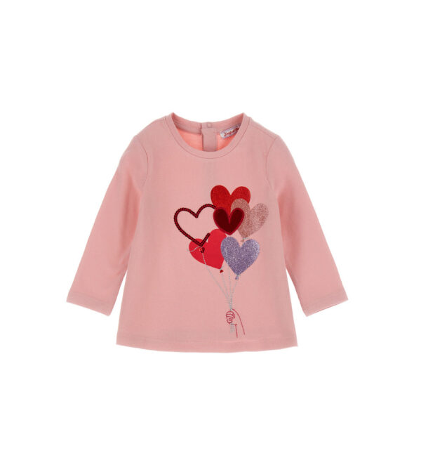T-shirt pailleté pour bébé fille Heartbeat