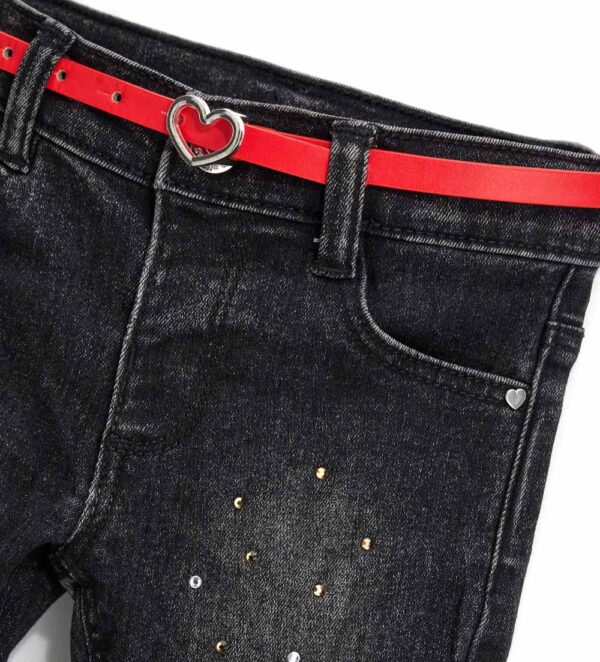 Jean stretch noir pour bébé fille Natalizio – Image 4
