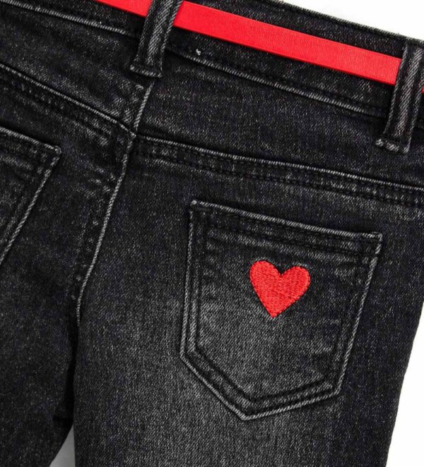 Jean stretch noir pour bébé fille Natalizio – Image 5