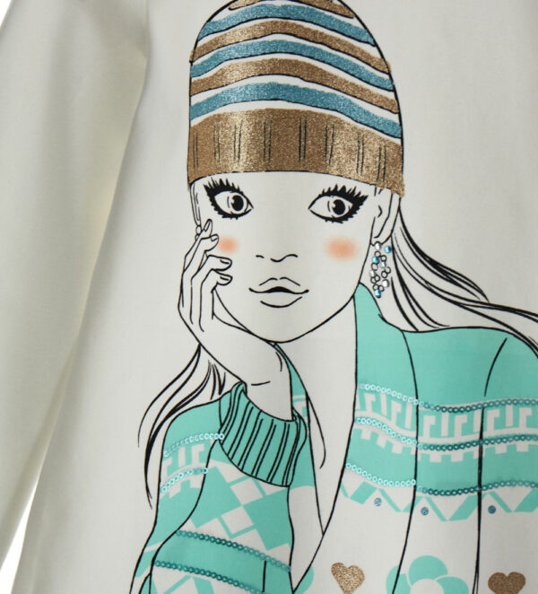T-shirt imprimé pailleté « Brille dans le froid » pour fille – Image 7