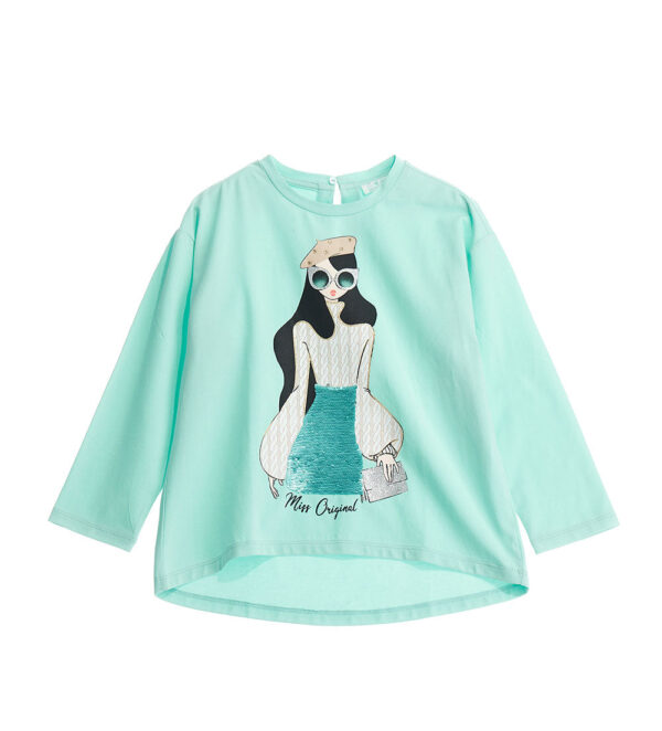 T-shirt en coton chaud « Brille dans le froid » pour fille