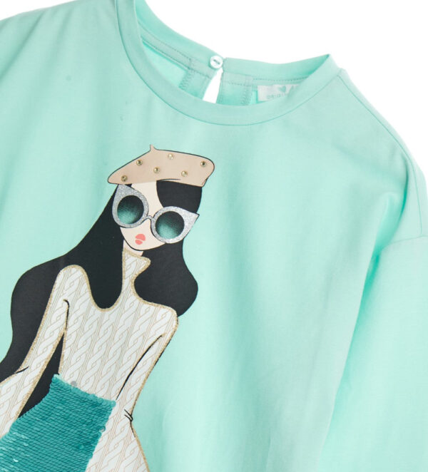 T-shirt en coton chaud « Brille dans le froid » pour fille – Image 3
