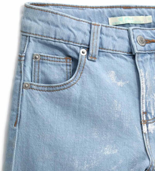 Jean large pour fille qui brille dans le froid – Image 2