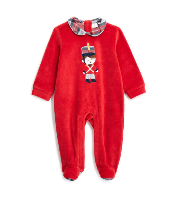 Barboteuse à col chemise pour nouveau-né de Noël