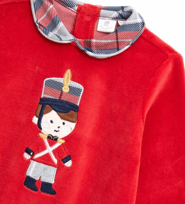 Barboteuse à col chemise pour nouveau-né de Noël – Image 5
