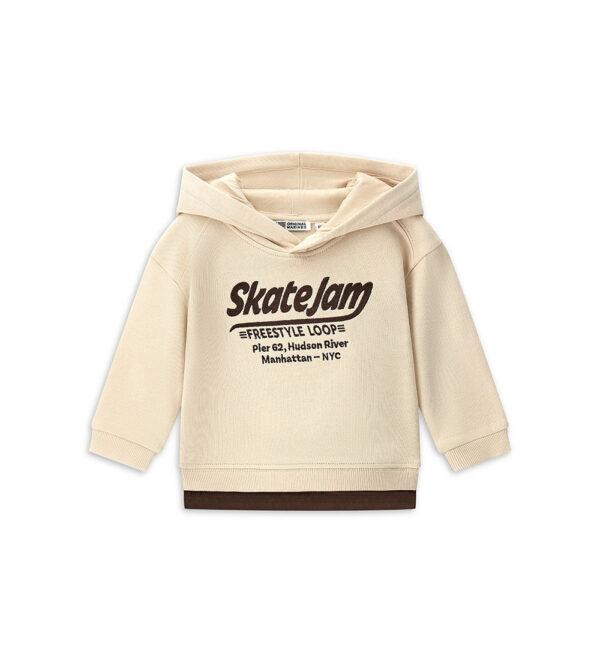 Sweat-shirt bébé garçon naturel avec capuche, chemises et hauts 1