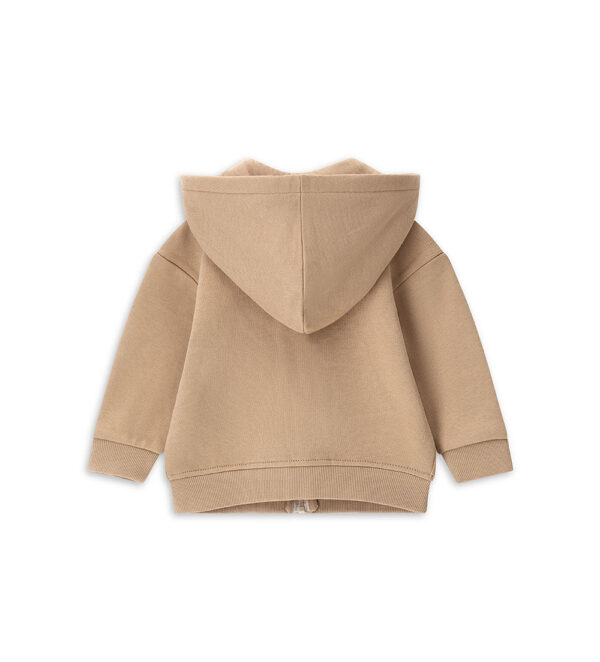 Sweat-shirt bébé garçon naturel à capuche ouverte, chemises et hauts 1 – Image 2