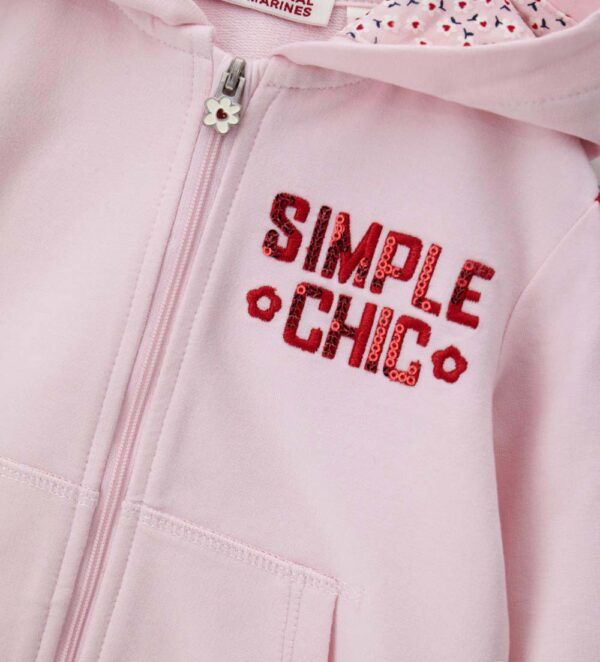 Sweat-shirt à capuche ouverte pour bébé fille, chemises et hauts pour la rentrée scolaire – Image 3
