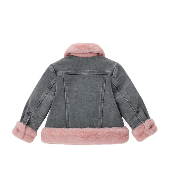 Veste Teddy pour bébé fille, manteaux et vestes en jean – Image 2