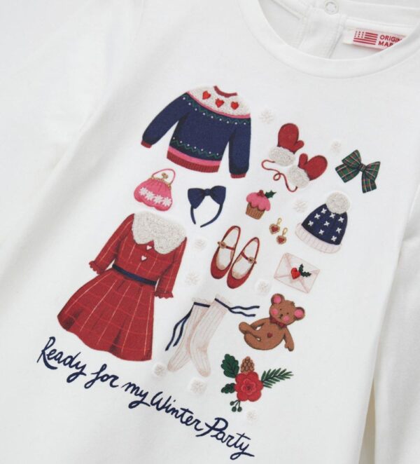 T-shirt de fête pour bébé fille ML Chemises et hauts 1 – Image 3