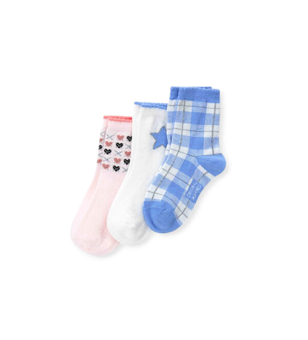Lot de 3 paires de chaussettes courtes en denim pour bébé fille