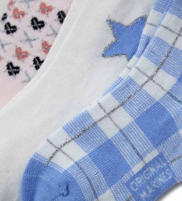 Lot de 3 paires de chaussettes courtes en denim pour bébé fille – Image 2