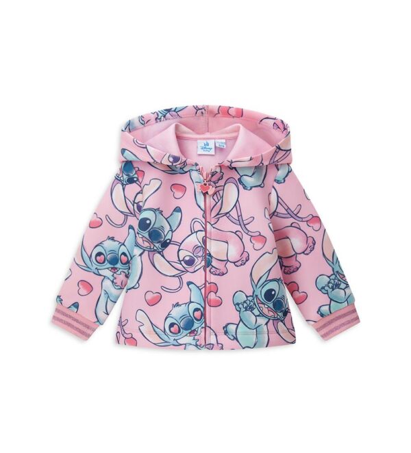Sweat-shirt bébé fille à capuche Disney Stitch, chemises et hauts fermés