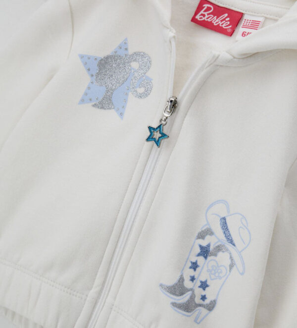 Sweat-shirt à capuche ouverte pour bébé fille Texas Baby BARBIE, chemises et hauts – Image 3