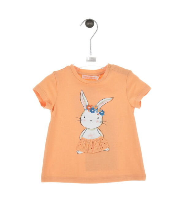 T-shirt bébé fille mandarine avec application