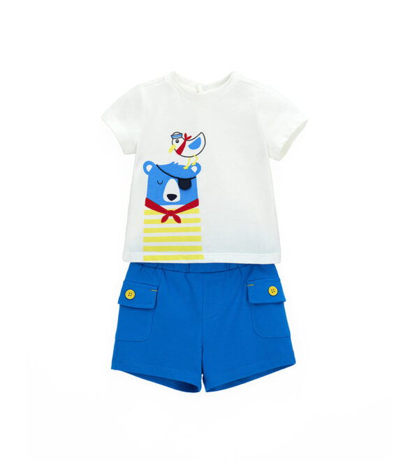 Ensemble t-shirt et bermuda Sunlight pour nouveau-né garçon, taille 3