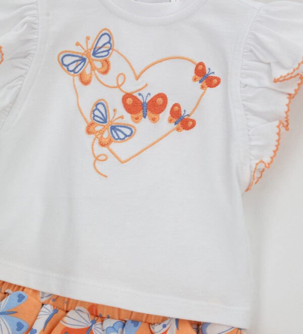 Ensemble t-shirt et collants Tangerine pour nouveau-né fille – Image 3