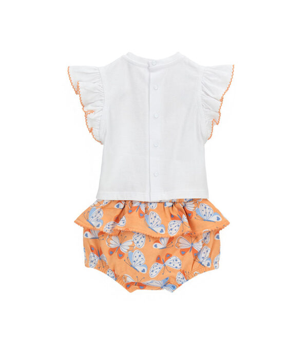 Ensemble t-shirt et collants Tangerine pour nouveau-né fille – Image 2