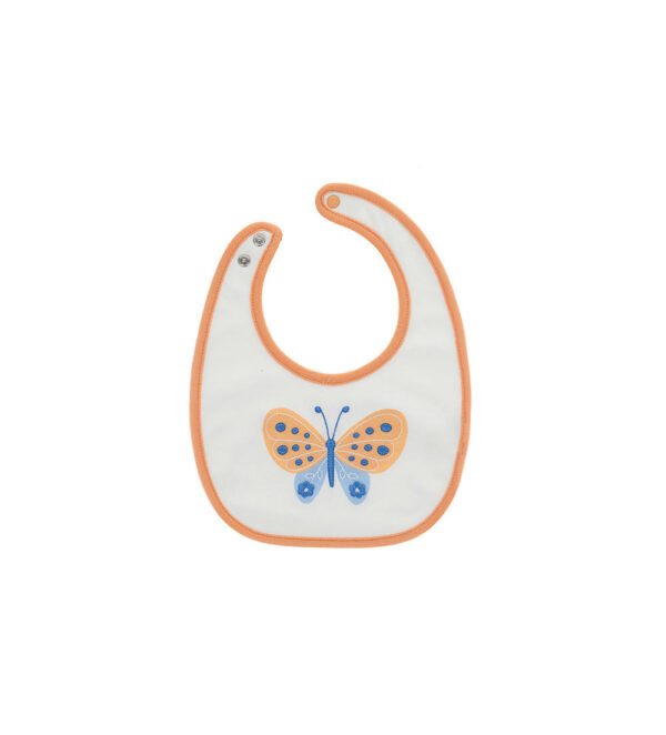 Bavoir en coton pour nouveau-né fille mandarine