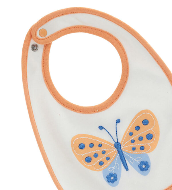 Bavoir en coton pour nouveau-né fille mandarine – Image 2