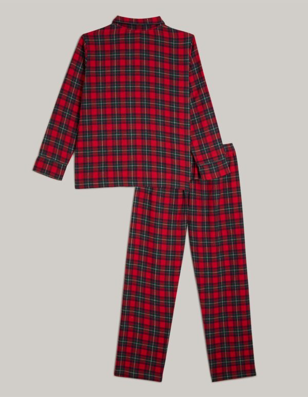 Pyjama long Tartan Family Girl avec ouverture sur le devant – Image 2