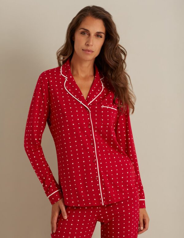 Pyjama long femme coucou de Noël avec ouverture sur le devant – Image 2