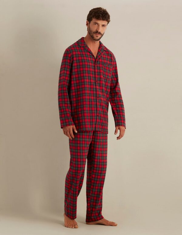 Pyjama long Tartan Family Man avec ouverture sur le devant – Image 4
