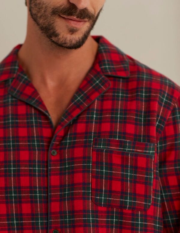 Pyjama long Tartan Family Man avec ouverture sur le devant – Image 2