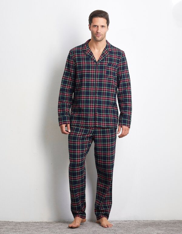 Pyjama long Tartan Family Man avec ouverture sur le devant 3 – Image 3